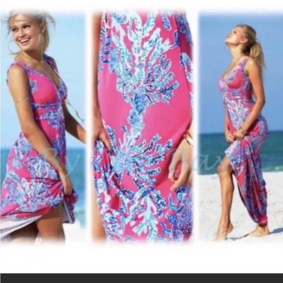 Lilly Pulitzer Maxi, small, Sloane Pink Samba - Picture 1 of 7